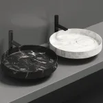 Умивальник на стільницю Falper Eccentrico D56 см, Carrara (WN3 MC) - Фото 3